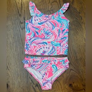 Lilly Pulitzer’s Girls Kinsey Tankini Set with Ruffles. Size 6.